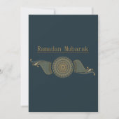 Flat Ramadan Mubarak Card Forest Green & Gold Feestdagenkaart (Voorkant)