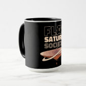 Flat Saturn Genootschap - Wetenschappelijk ontwerp Mok (Voorkant links)