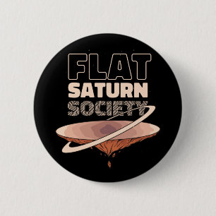 Flat Saturn Genootschap - Wetenschappelijk ontwerp Ronde Button 5,7 Cm