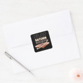 Flat Saturn Genootschap - Wetenschappelijk ontwerp Vierkante Sticker (Envelop)
