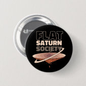 Flat Saturn Society - Science Design Ronde Button 5,7 Cm (Voorkant /achterkant)