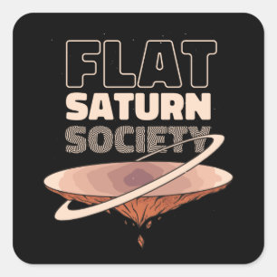 FLAT SATURN SOCIETY VIERKANTE STICKER