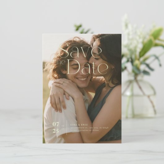 Flat Save The Date Card (Staand voorkant)