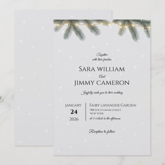 Flat Save The Date Card (Voorkant / Achterkant)