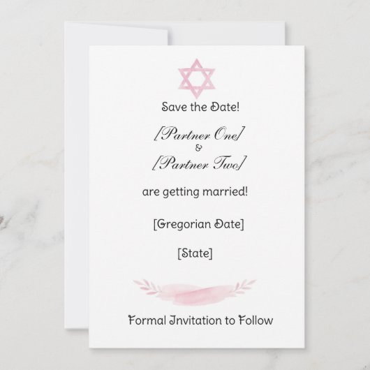 Flat Save The Date Card (Voorkant)