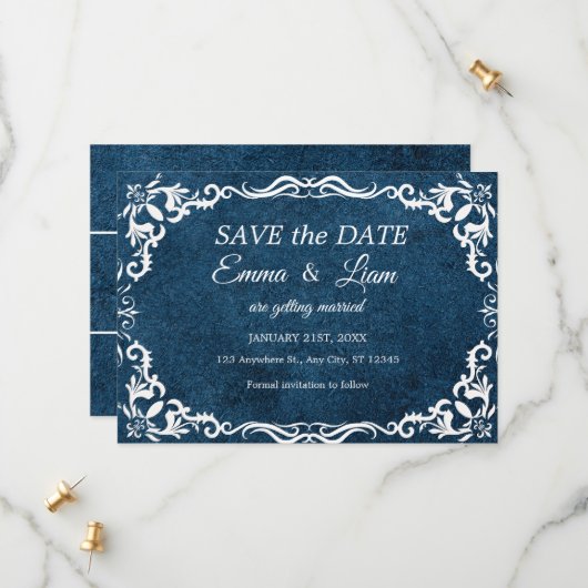 Flat Save The Date Card (Voorkant / Achterkant in situ)