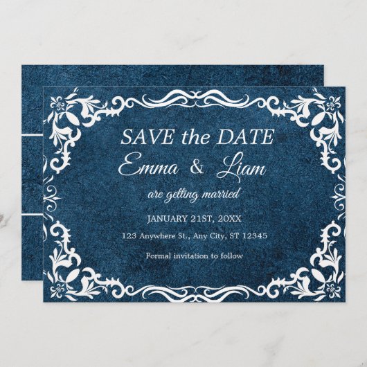 Flat Save The Date Card (Voorkant / Achterkant)