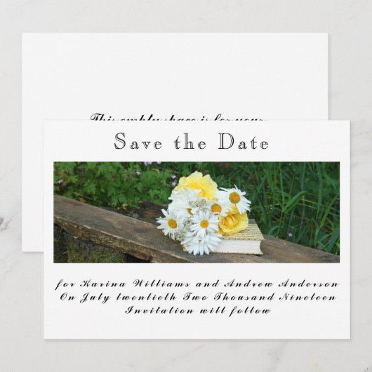 Flat Save The Date Card (Voorkant / Achterkant)