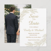 Flat Save The Date Card (Voorkant / Achterkant)