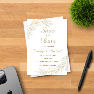 Flat Save The Date Card Acryl Uitnodigingen
