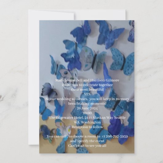 Flat Save The Date Card Wedding  (Voorkant)