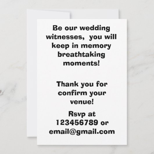 Flat Save The Date Card Wedding  (Achterkant)