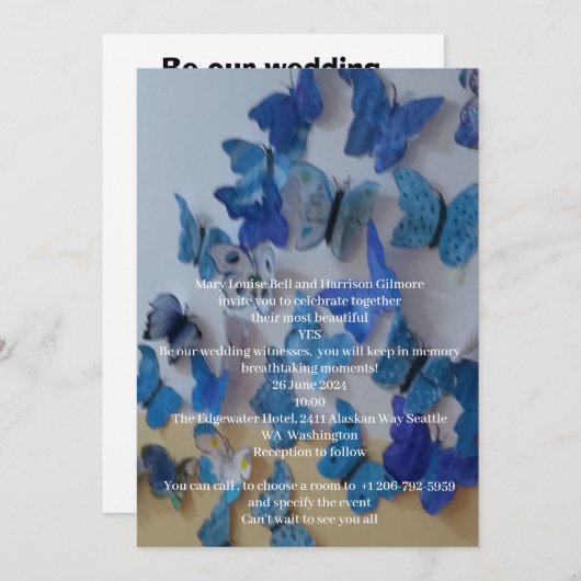 Flat Save The Date Card Wedding  (Voorkant / Achterkant)