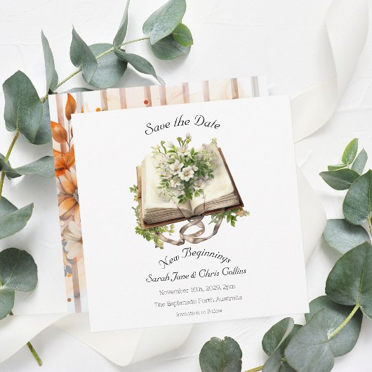 Flat Save The Date Kaart Nieuw Begin