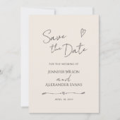 Flat Save The Date kaart voor een bruiloft. (Voorkant)