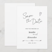 Flat Save The Date kaart voor een bruiloft. (Voorkant / Achterkant)