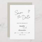 Flat Save The Date kaart voor een bruiloft. (Voorkant / Achterkant)