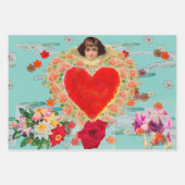 FLAT SHEET CADEAUVERPAKKING RETRO VALENTIJNSDAG ON INPAKPAPIER VEL (Voorkant 3)