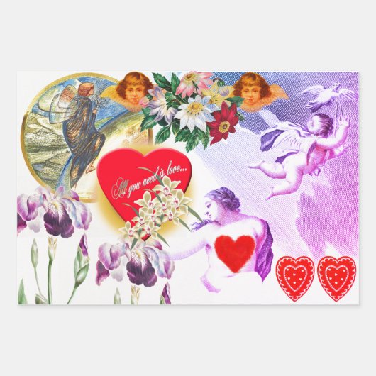 FLAT SHEET CADEAUVERPAKKING RETRO VALENTIJNSDAG ON INPAKPAPIER VEL (Voorkant 2)