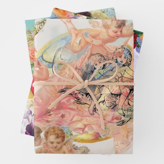 FLAT SHEET CADEAUVERPAKKING RETRO VALENTIJNSDAG ON INPAKPAPIER VEL (In situ)