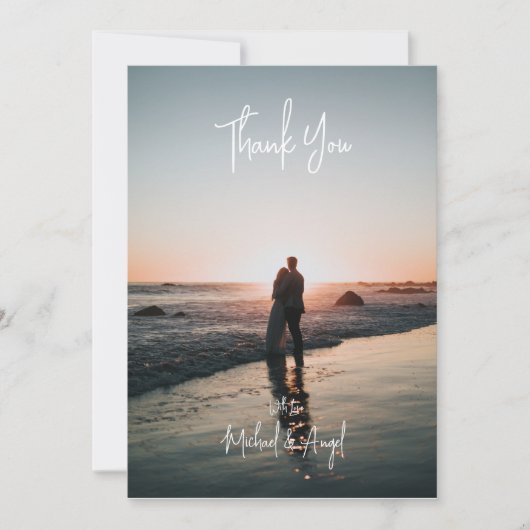 Flat Simple Weduwfoto Hartelijk dank Bedankkaart (Voorkant)