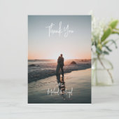 Flat Simple Weduwfoto Hartelijk dank Bedankkaart (Staand voorkant)