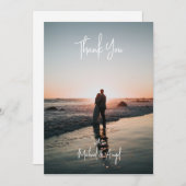 Flat Simple Weduwfoto Hartelijk dank Bedankkaart (Voorkant / Achterkant)