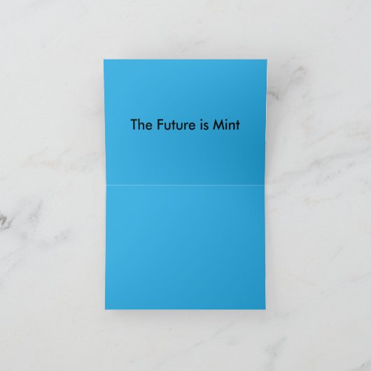 Flat Sky Blue Achtergrond voor Web & Print Bedankkaart (Binnen)