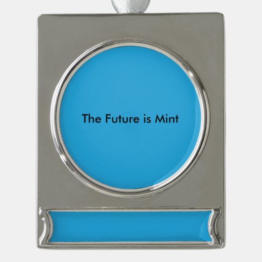 Flat Sky Blue Background for Web & Print Verzilverd Banner Ornament (Voorkant)