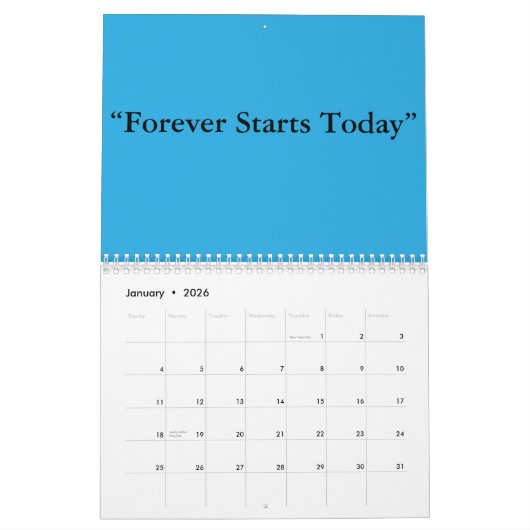 Flat Sky Blue Background – Wedding Texture Kalender (Jan 2026)