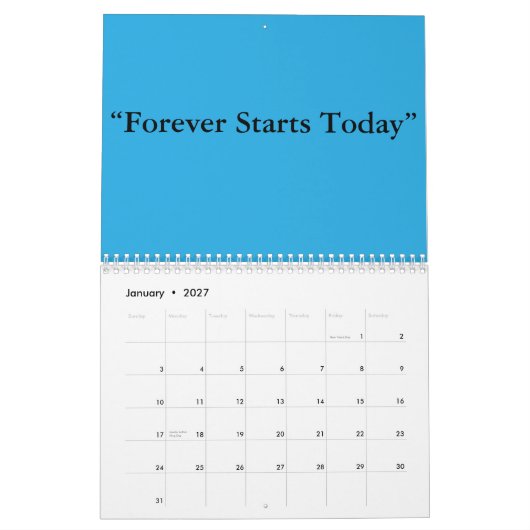 Flat Sky Blue Background – Wedding Texture Kalender (Jan 2027)