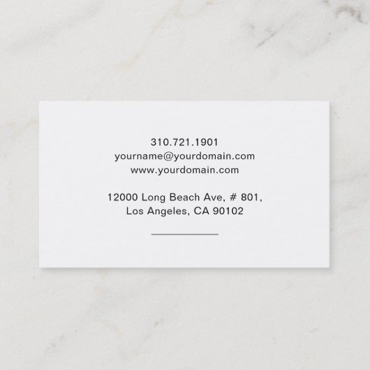 Flat Slank, elegant professioneel Visitekaartje (Achterkant)