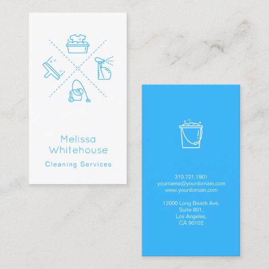Flat Slank Modern Cleaning Services Visitekaartje (Voorkant / Achterkant)
