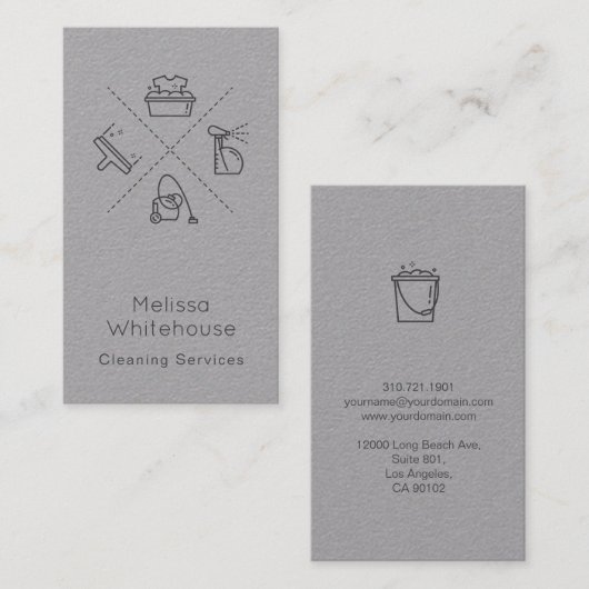 Flat Slank Modern Cleaning Services Visitekaartje (Voorkant / Achterkant)