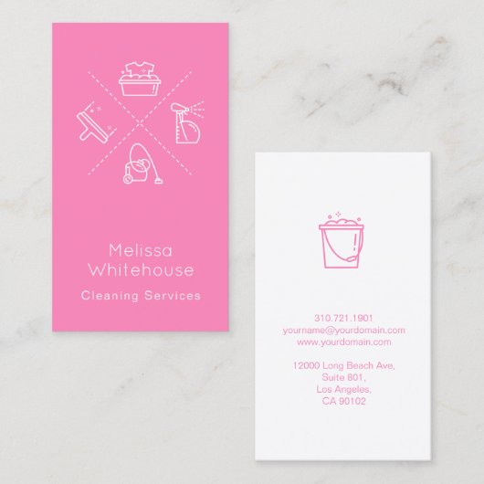 Flat Slank Modern Cleaning Services Visitekaartje (Voorkant / Achterkant)