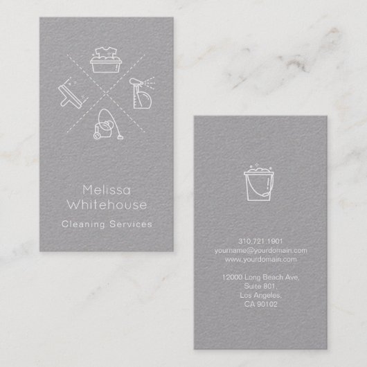 Flat Slank Modern Cleaning Services Visitekaartje (Voorkant / Achterkant)