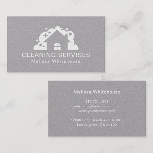 Flat Slank Modern Cleaning Services Visitekaartje (Voorkant / Achterkant)