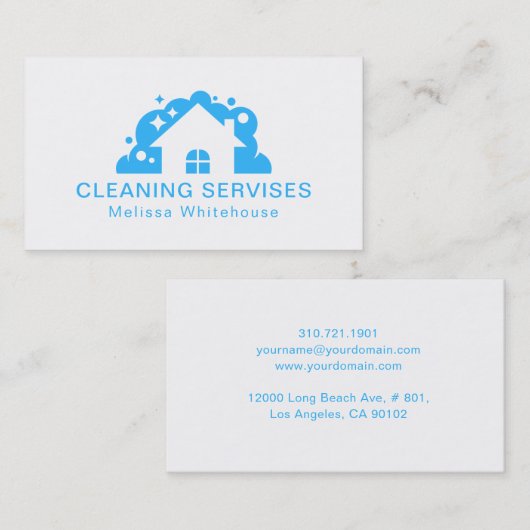 Flat Slank Modern Cleaning Services Visitekaartje (Voorkant / Achterkant)