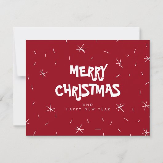 Flat Snow Logo Merry-kerstkaarten Bedankkaart (Voorkant)