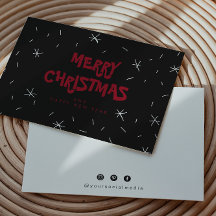 Flat Snow Logo Merry-kerstkaarten