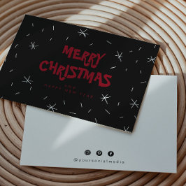 Flat Snow Logo Merry-kerstkaarten Bedankkaart