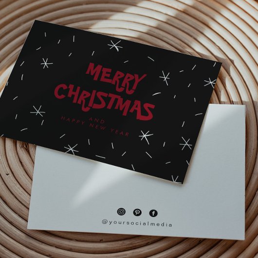 Flat Snow Logo Merry-kerstkaarten Bedankkaart