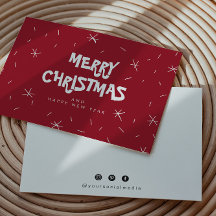 Flat Snow Logo Merry-kerstkaarten