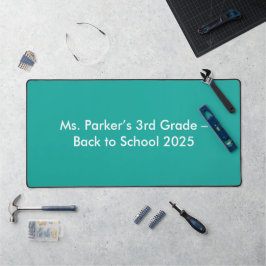Flat Teal Background – Back-to-School Texture Bureaumat
