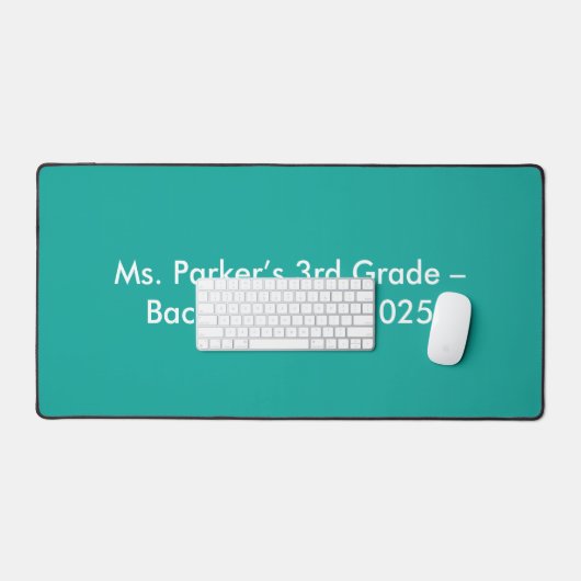 Flat Teal Background – Back-to-School Texture Bureaumat (Keyboard & Muis)