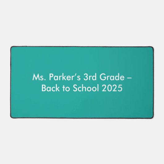 Flat Teal Background – Back-to-School Texture Bureaumat (Voorkant)
