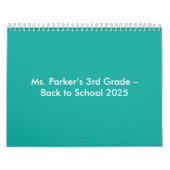 Flat Teal Background – Back-to-School Texture Kalender (Hoes)