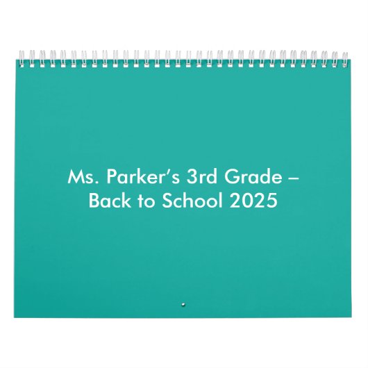 Flat Teal Background – Back-to-School Texture Kalender (Hoes)
