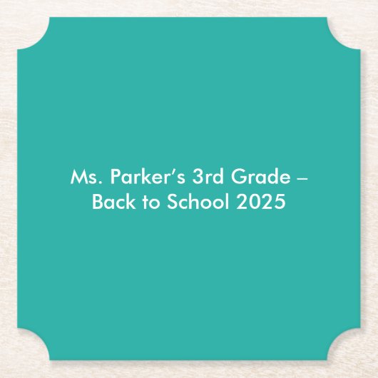 Flat Teal Background – Back-to-School Texture Kartonnen Onderzetters (Voorkant)