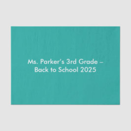 Flat Teal Background – Back-to-School Texture Tissuepapier